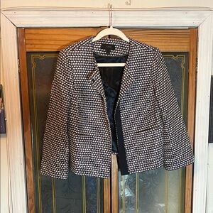 J. Crew Women's Black, Blue and White Checkered Jacket